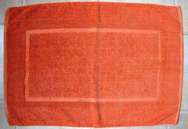 Preview of the first image of Vintage 1970s? Dundee USA rust, terracotta bath, shower mat..