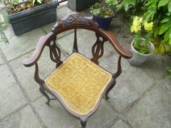 Image 1 of Edwardian or Victorian Mahogany Corner Chair