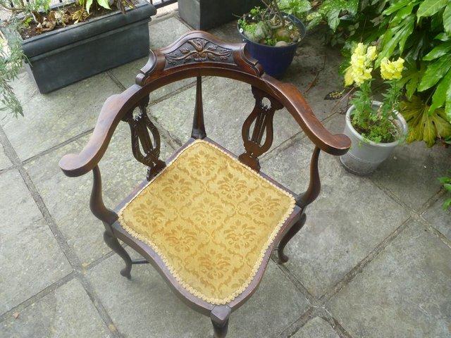 Preview of the first image of Edwardian or Victorian Mahogany Corner Chair.