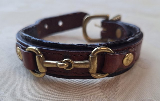 Image 3 of Leather bracelet with snaffle bit