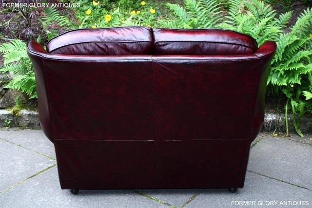 Image 51 of SAXON OXBLOOD RED LEATHER CHESTERFIELD SETTEE SOFA ARMCHAIR