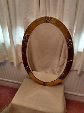 Image 1 of Hammered Brass Bevelled Glass Mirror