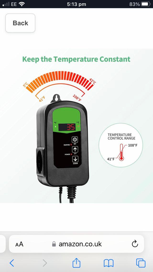 Preview of the first image of Reptile thermostat and heat mat (brand new).