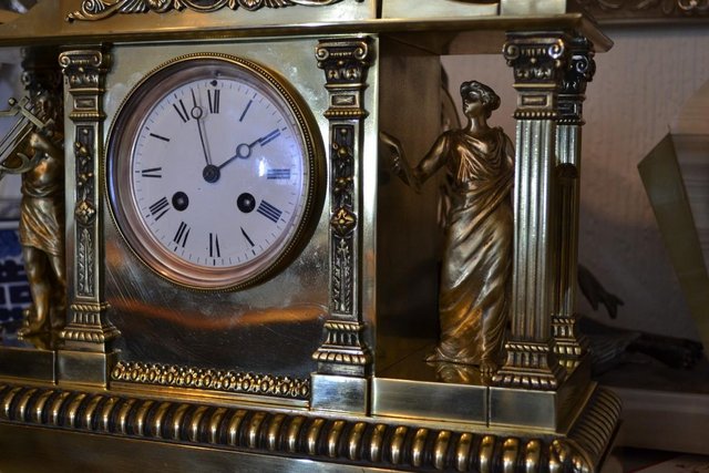 Image 3 of 19th Century solid brass mantle clock