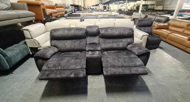 Image 13 of Radley Decent charcoal fabric manual recliner sofa