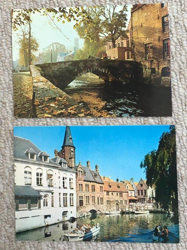 Preview of the first image of 2 colour postcards Brugge - Quay of the Rosary & Groene Rei..