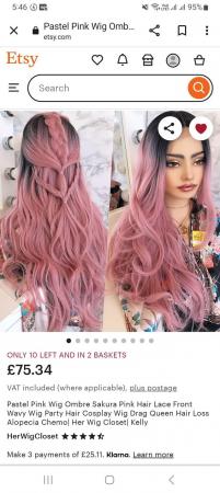 Image 2 of Lovely Pastel pink wig ........