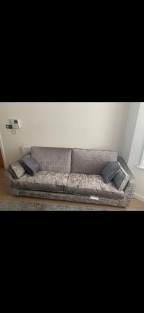 Image 1 of 3 Seater Taupe Velvet Sofa
