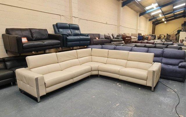 Image 15 of New Torres cream leather electric recliner corner sofa