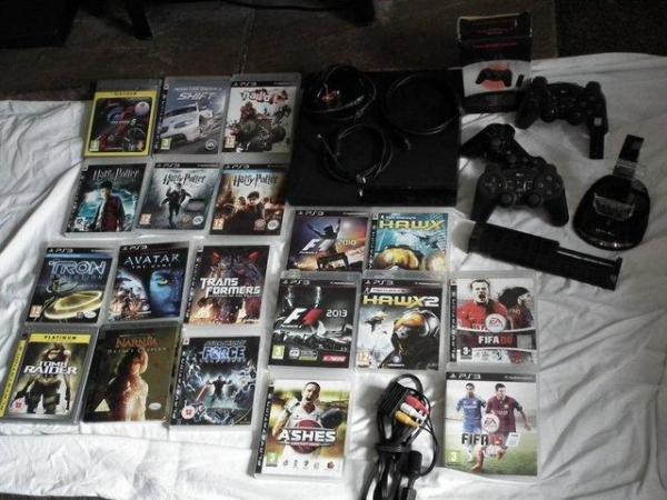 Image 2 of PS3 slim with 19 games, controllers etc