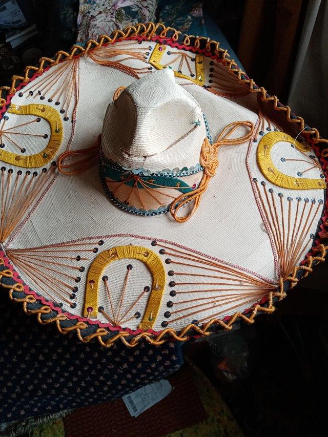 Preview of the first image of Mexican Large Brimmed  Hat, well Made  Novelty Head ware..