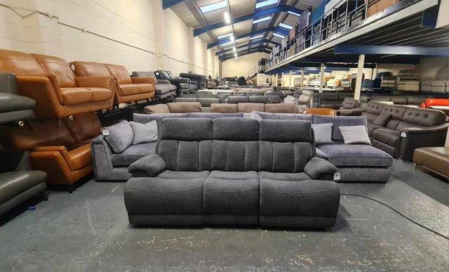 Image 1 of La-z-boy Empire Austin Ash fabric recliner 3 seater sofa