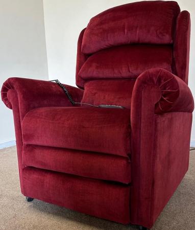 Image 5 of PRIDE ELECTRIC RISER RECLINER DUAL MOTOR RED CHAIR DELIVERY