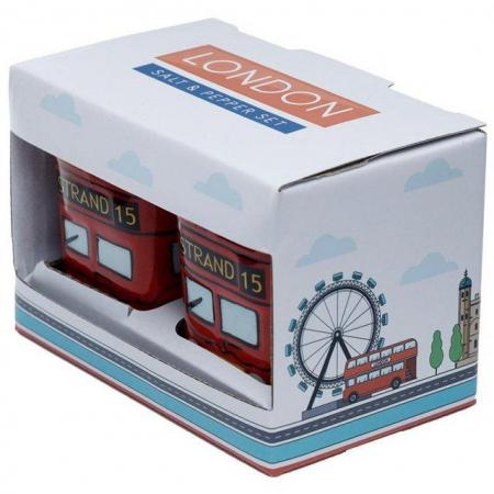 Image 3 of Fun Novelty Routemaster Red Bus Salt and Pepper Set.