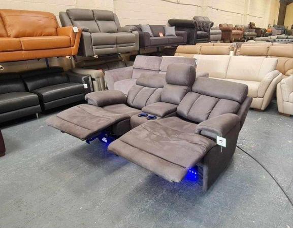 Image 3 of La-z-boy Empire grey fabric 2 seater sofa