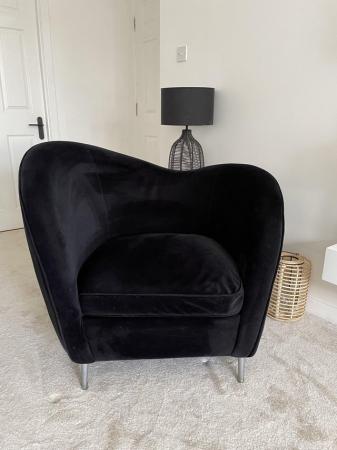 Image 2 of Black velvet 2.5 seater sofa and 2 Kooper armchairs