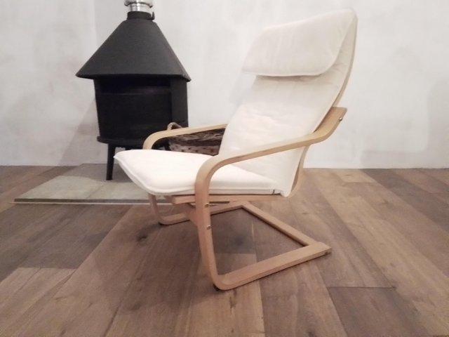 Preview of the first image of IKEA Poang bent wood armchair.