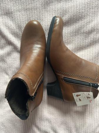 Image 2 of Reiker brown ankle boot with zip detail BNWT