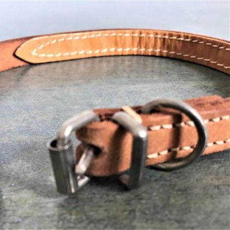 Image 3 of Leather studded dog collar. Approx 27-33cms x 1cm. Can post.