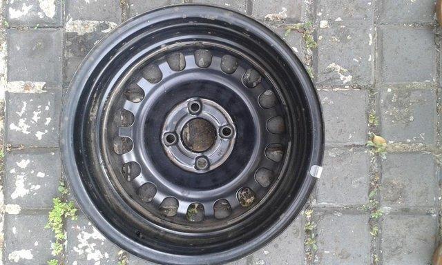 Image 3 of 14" Vauxhall steel spare wheel rim, black vgc.