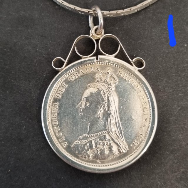 Preview of the first image of Sterling Silver Antique coin pendant.