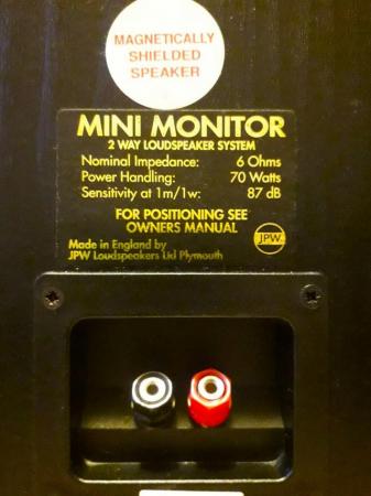 Image 2 of JPW Mini Monitor speakers in VGC