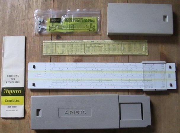 Image 1 of Vintage Aristo Slide Rule 0969 with extras.