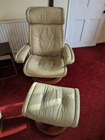 Image 1 of Stress less Recliners and footstools - vintage