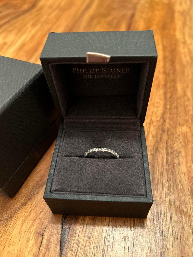 Preview of the first image of *REDUCED* Platinum diamond wedding ring.