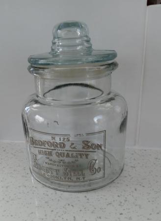 Image 3 of A Medium Sized Glass Storage Jar.  Height 8" (20cm)
