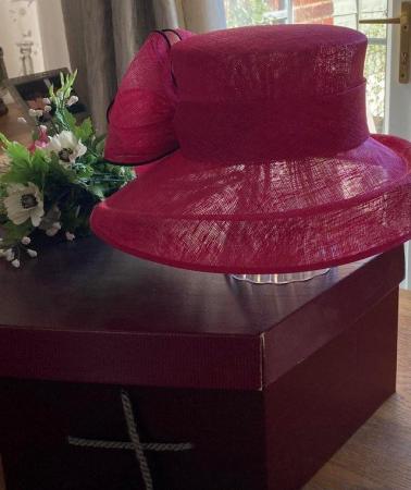 Image 2 of Beautiful Cerise /Dark Pink Hat for sale