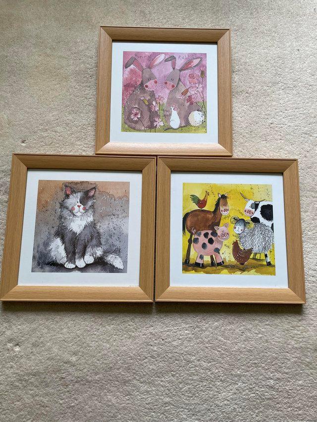 Preview of the first image of Pictures x3 in frames ideal for children’s bedroom.