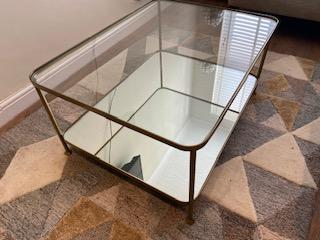 Image 3 of Nearly New Antique Brass and glass coffee table