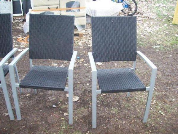 Image 1 of Pair Outdoor Dining Chair for Outside Patio Table, Metal