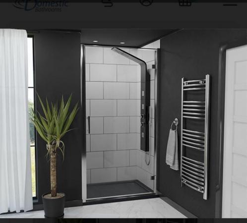 Image 1 of 1000mm chrome hinged shower door