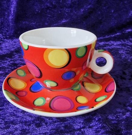Image 3 of Cup and Saucer Set, Polka Dot Tea Cup and Saucer Set