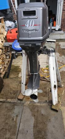 Image 2 of 2005 tohatsu 40hp 2 stroke short shaft outboard