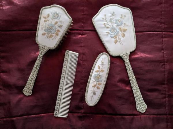 Image 1 of Dressing Table sets. Vintage. Hand mirror, brush etc 4 piece