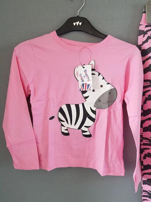 Preview of the first image of Shoppe 'N' Smile Girls Long Sleeve Zebra Print Cotton Pajama.