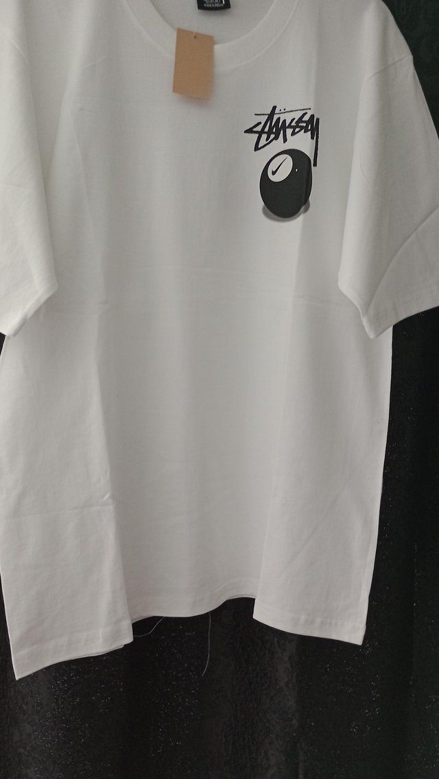 Preview of the first image of STUSSY Nike tick 8 ball t-shirt with tags.