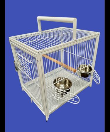 Image 5 of Parrot Supplies Premium Parrot Travel Cage - White