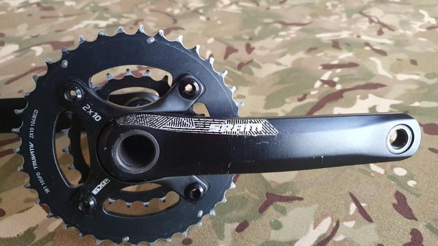 Preview of the first image of SRAM 2 x 10 - S1400 Crank - 175mm - 24t/38t GXP English/BSA.