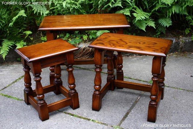 Image 60 of AN OLD CHARM LIGHT OAK NEST OF TABLES COFFEE TEA TABLE SET