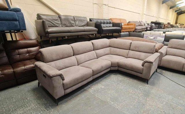 Image 5 of Illinois toronto charcoal fabric recliner corner sofa