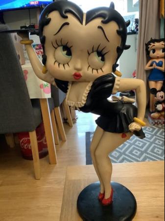 Image 1 of Betty Boop Sexy Waitress in Black Dress Big Figurine 20”