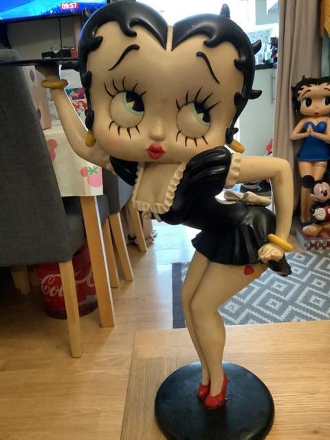 Preview of the first image of Betty Boop Sexy Waitress in Black Dress Big Figurine 20”.