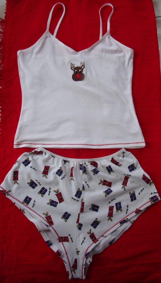 Preview of the first image of Xmas unused Christmas nightwear, sleepwear, shorts & vest. S.