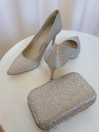 Image 2 of Classic nude crystal encrusted pointed court shoe. New in bo