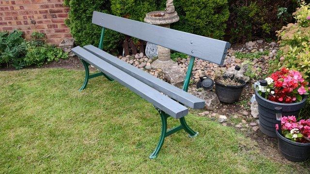 Preview of the first image of Vintage Ex Railway Station Heavy Duty Cast Iron Bench c1950s.