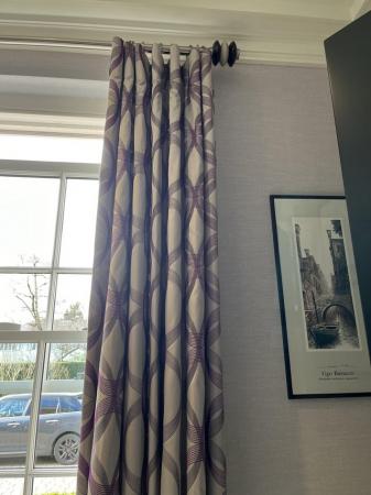 Image 3 of Designer curtains and poles for pair of windows